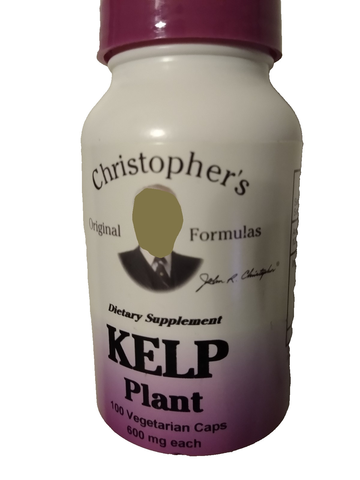 kelp capsules dr christophers 100 vegetarian 600 mg each exp 01/27