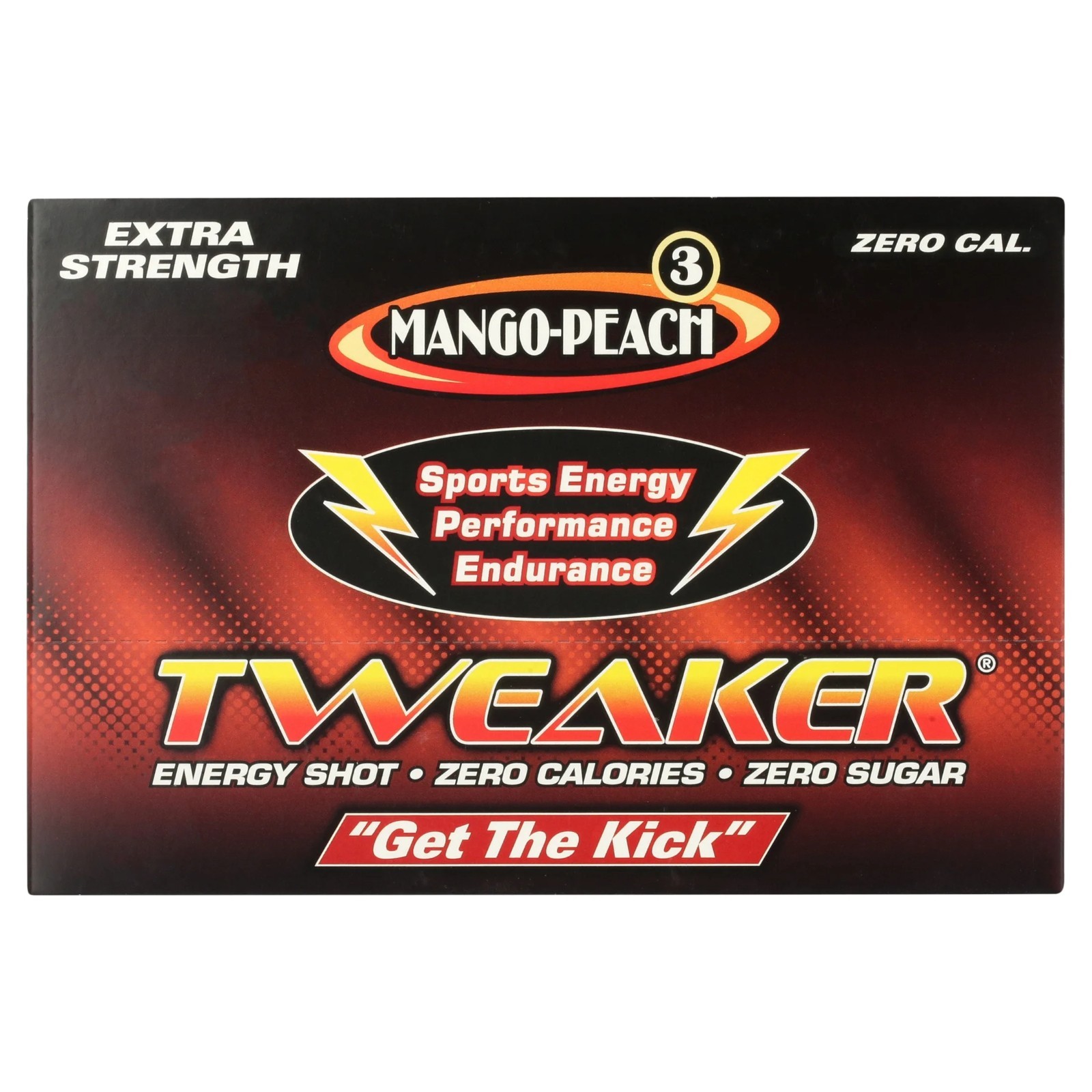 Tweaker Energy Shot, Mango Peach, Extra Strength, 2 fl oz, 12 Count.