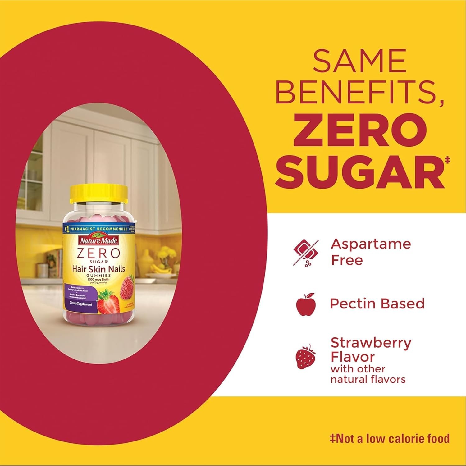 Zero Sugar Biotin Gummies for Hair, Skin & Nails – 120 Count