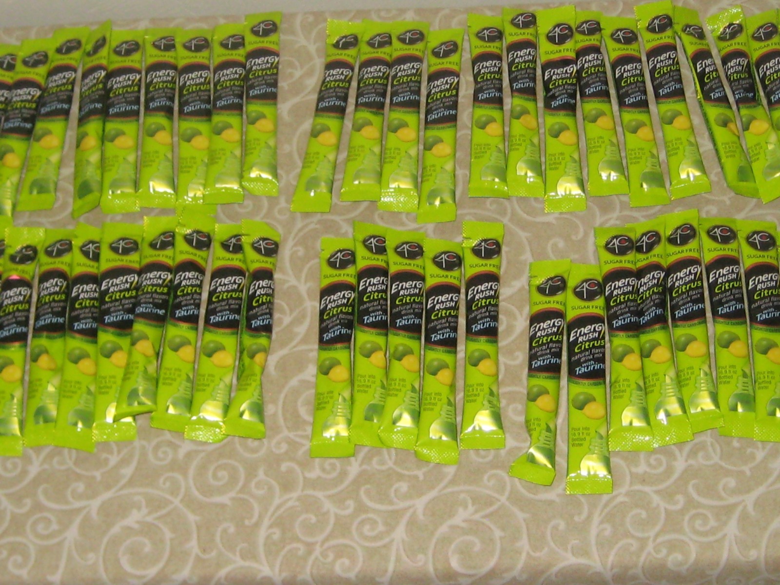 50 Packs OF Citrus Flavor 4C Energy Rush Drink Mix Sticks