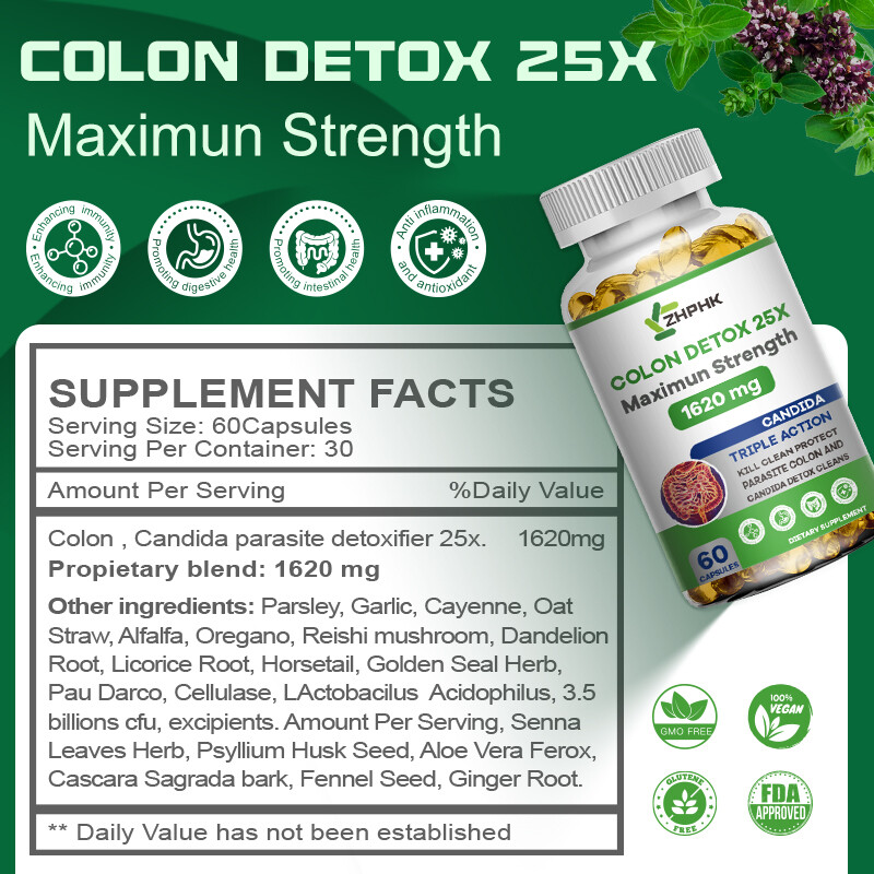 Detox Colon & Body Cleanse Maximum Strength Cleansing Diet Weight Loss Pills