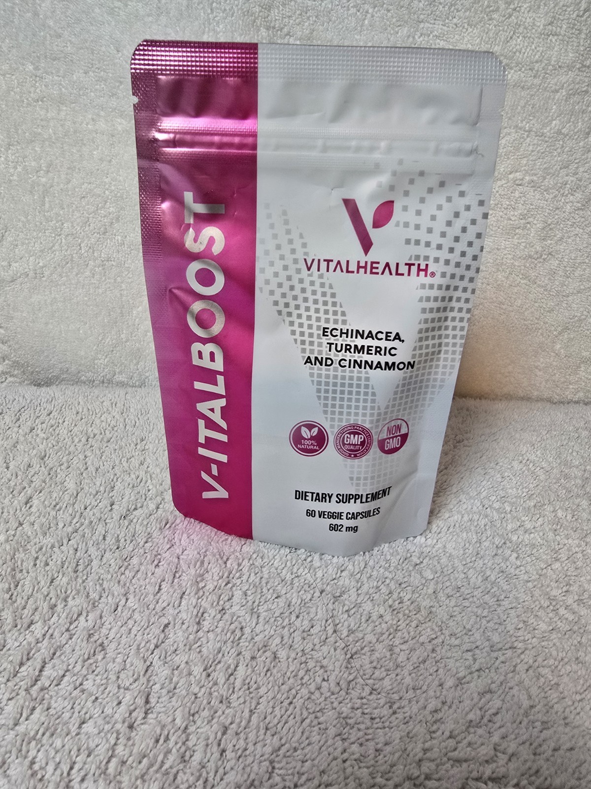 VitalHealth V-Ital Boost Echinacea Turmeric Cinnamon 60 Veggie Caps 602mg