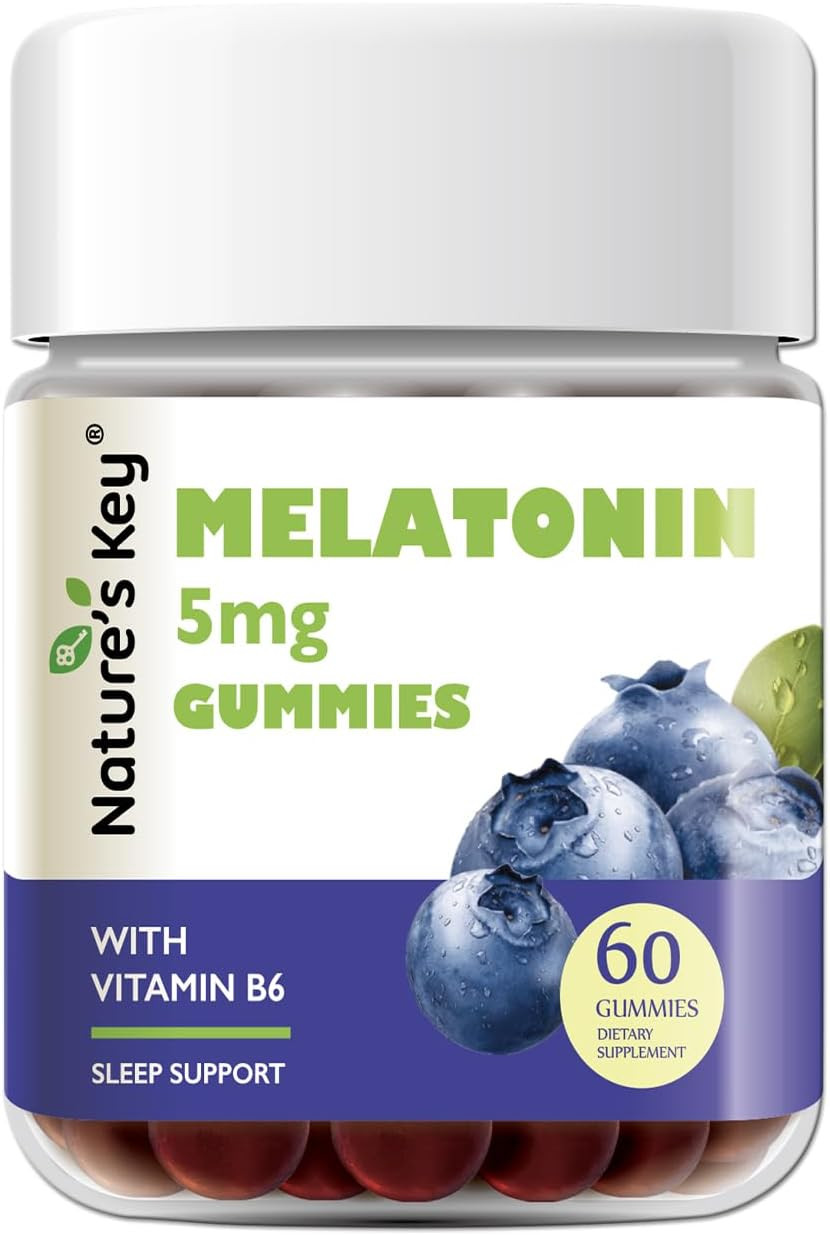 Melatonin Gummies with Vitamin B6, Melatonin Supplement Sleep Support Gummies