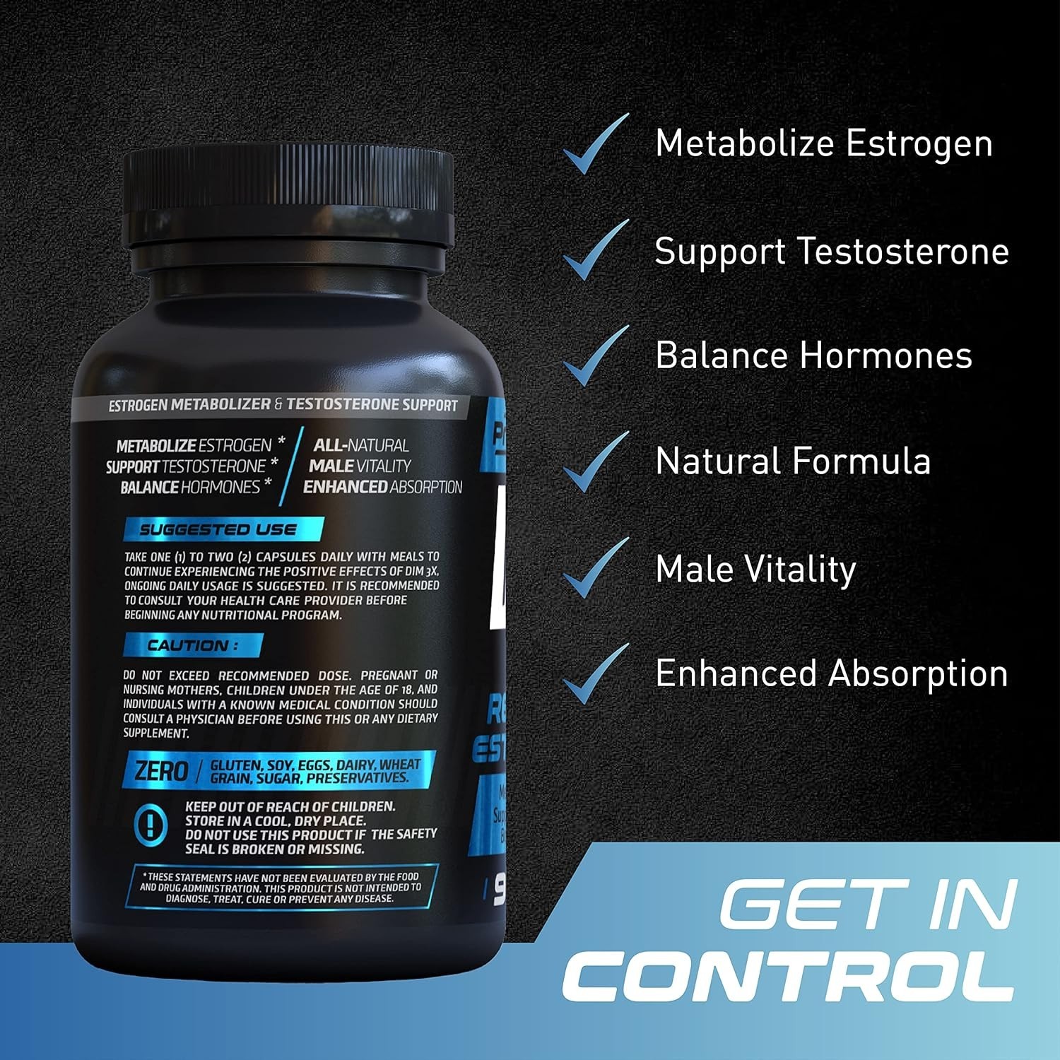 PrimeGENIX DIM3X Diindolylmethane (DIM), Helps Control Estrogen,