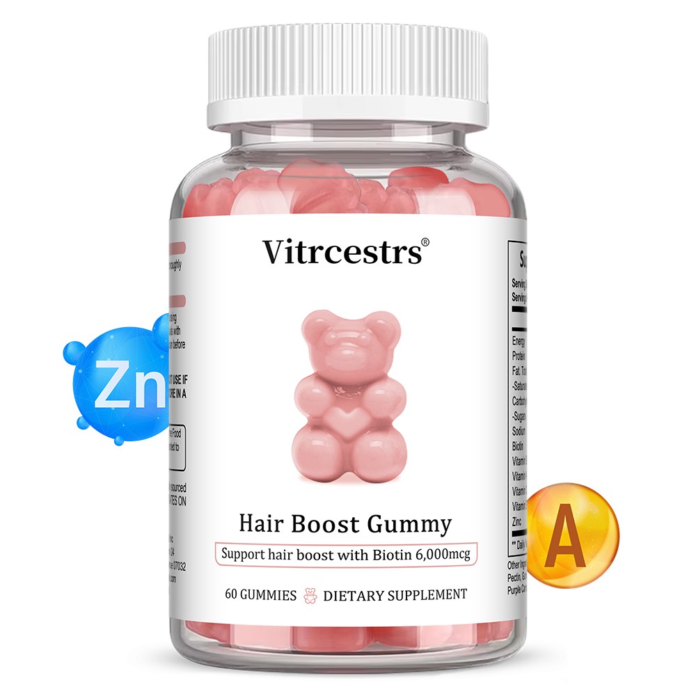 Hair Boost 60gummy Biotin Zinc Strengthen Hair Follicles,Vitamin E&C Boost Shine