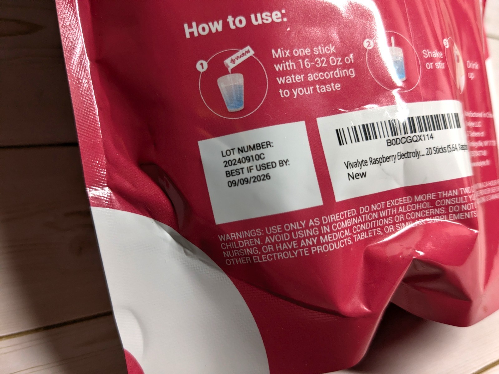 Vivalyte Sugar Free Stevia Electrolyte Powder Raspberry Drink Packets 20 ct.