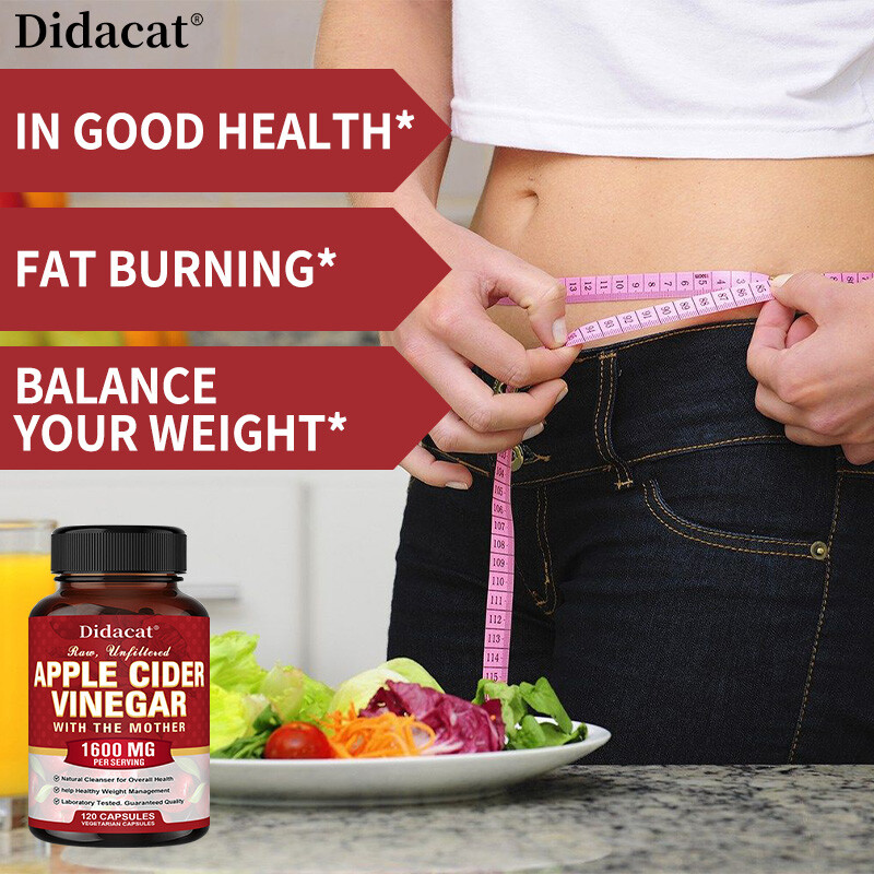 Apple Cider Vinegar Capsules – 1600mg with The Mother Vegan Keto Pills