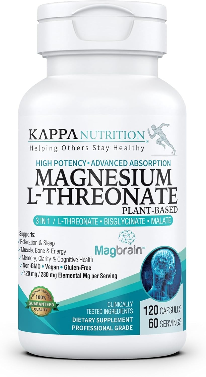 Kappa Nutrition Magbrain Magnesium L-Threonate Plant-Based, 420mg, 120Ct