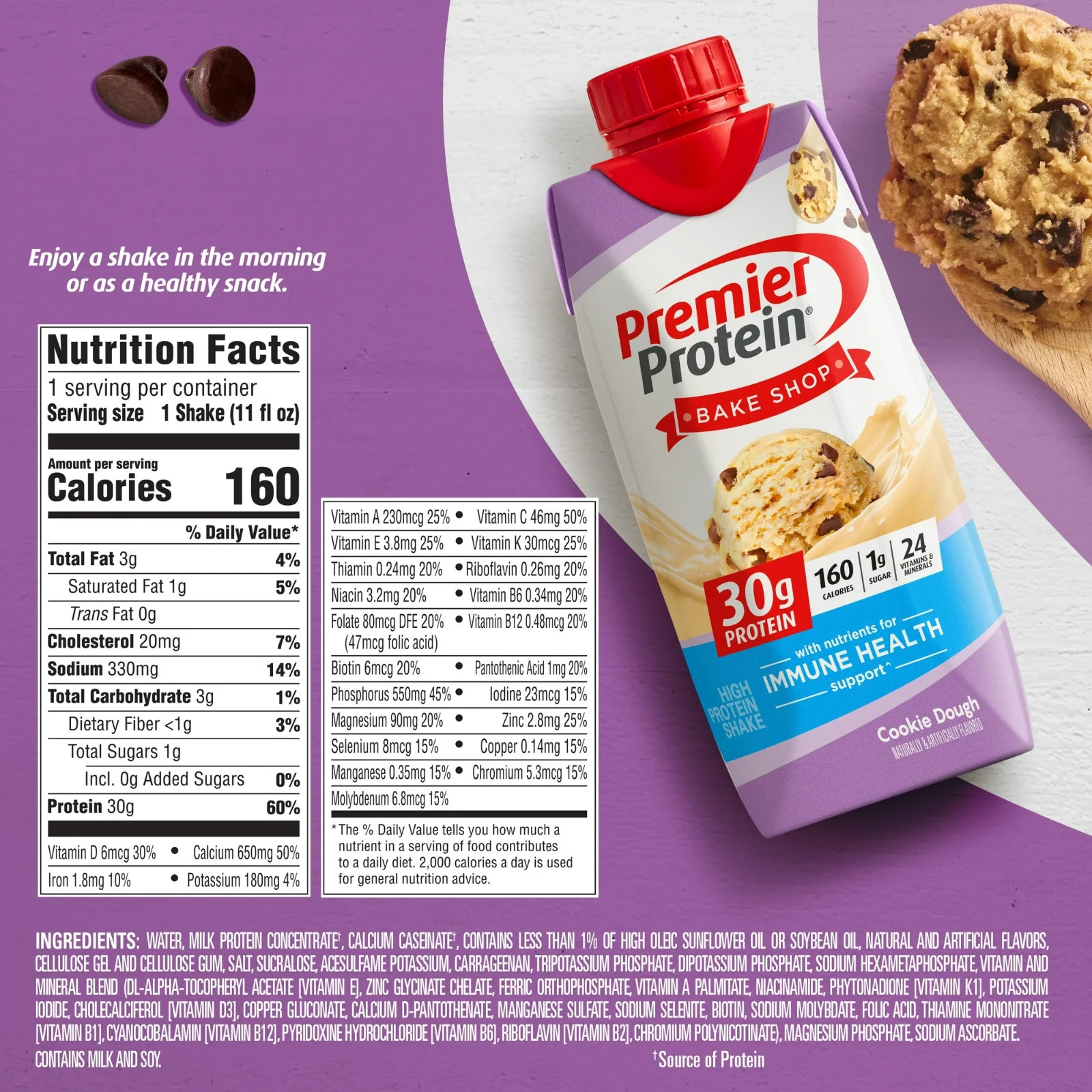 Premier Protein Shake, Cookie Dough, 30g Protein, 11 fl oz, 4 Ct