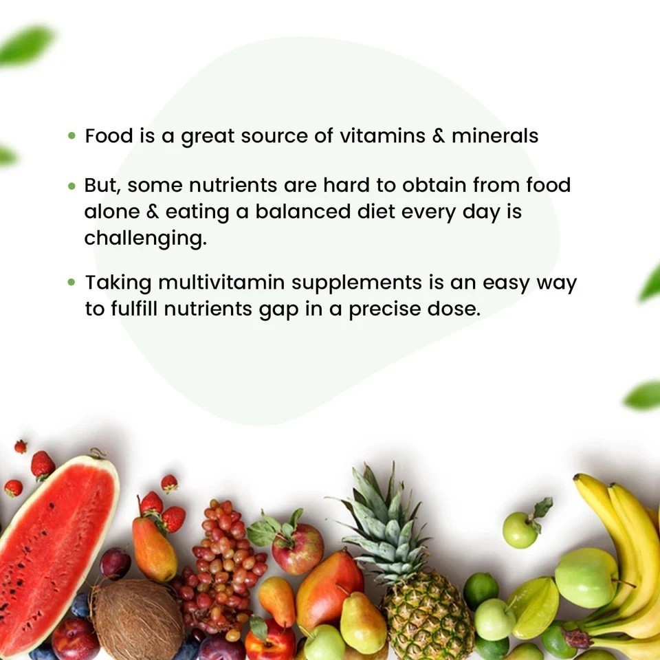 True MultiVitamin Supplement With Minerals, Vitamin C B D , Iron & Zinc v741