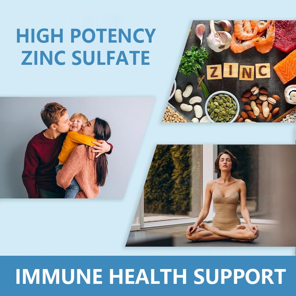 Zinc Sulfate 220mg-Supports Immune Health, Skin, Hair&Nail Wellness 30~120Caps