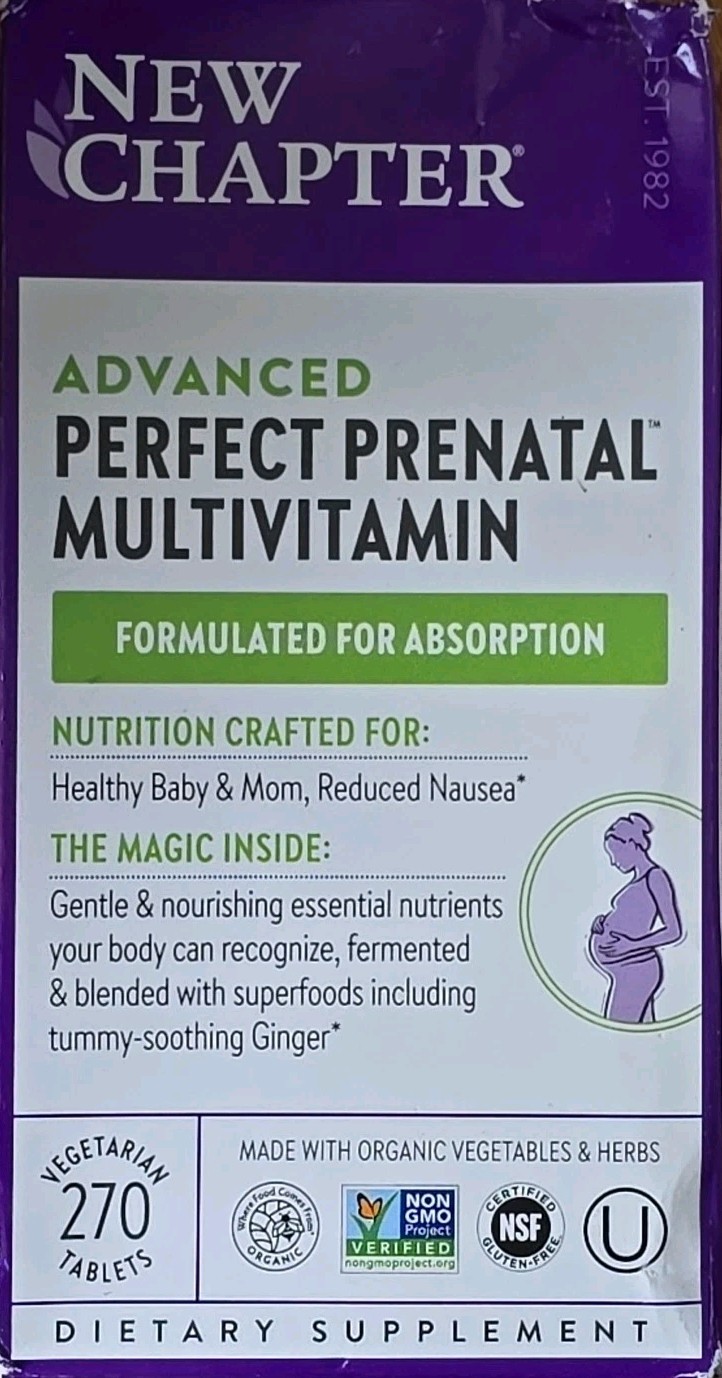 NEW CHAPTER Advanced Perfect Prenatal Multivitamin, 270 Veggie Tablets