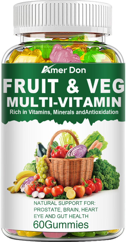 60pcs Gummies Natural Fruits&Veg Multi-Vitamin Dietary Supplement,High Potency