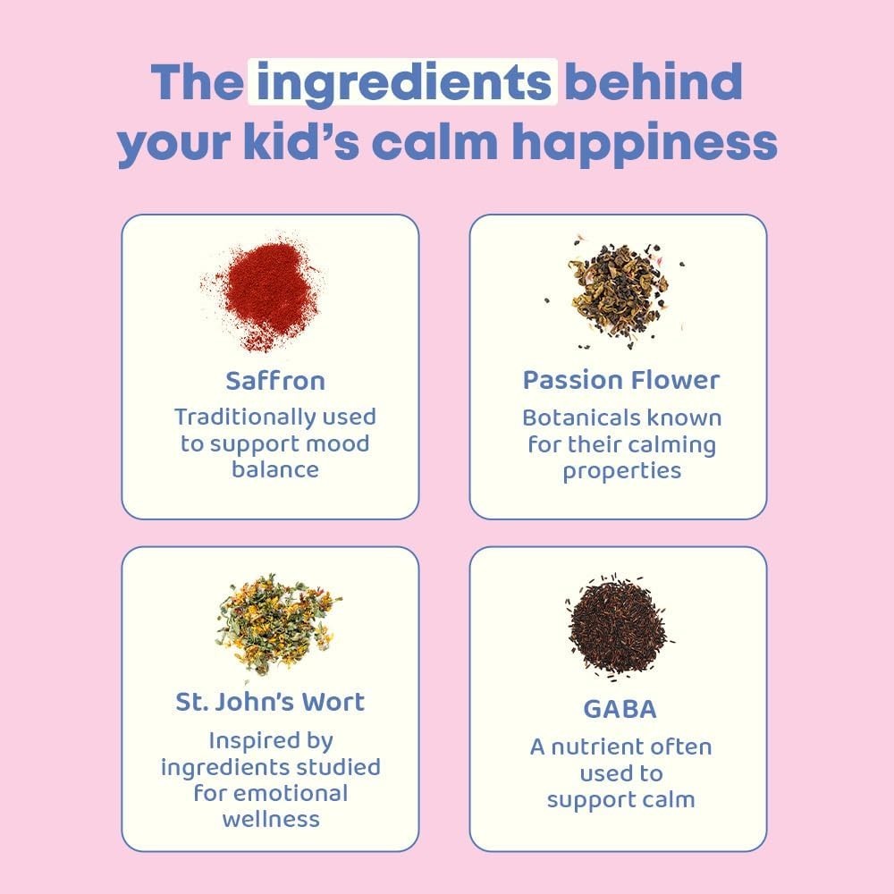 JoySpring 2 Mood Munchies Saffron Gummies for Kids | Saffron Extract Supplement