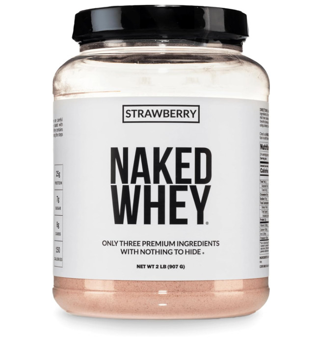 NAKED Strawberry Whey Protein Powder, 25g Protein, 24 Servings