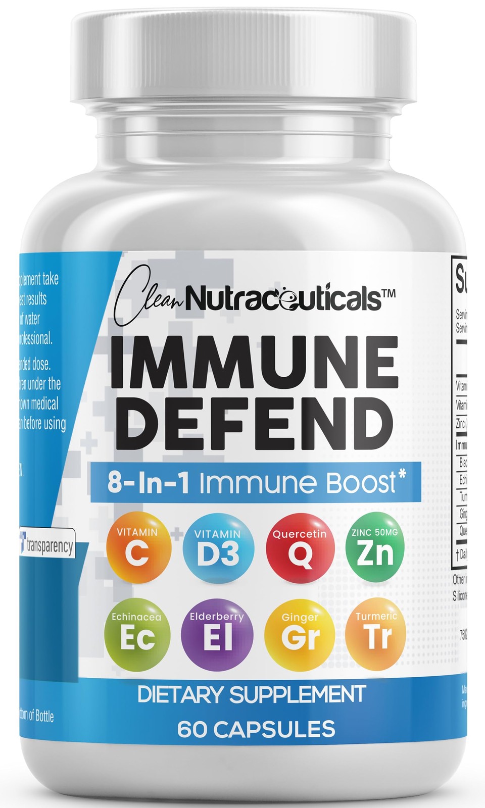 Clean Nutraceuticals Immune Defense Support Supplement 8 60 Count (Pack of 1)