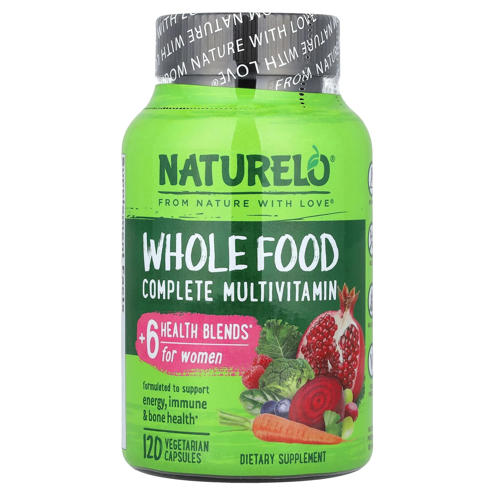 2 X NATURELO, Whole Food Complete Multivitamin, For Women, 120 Vegetarian Capsu