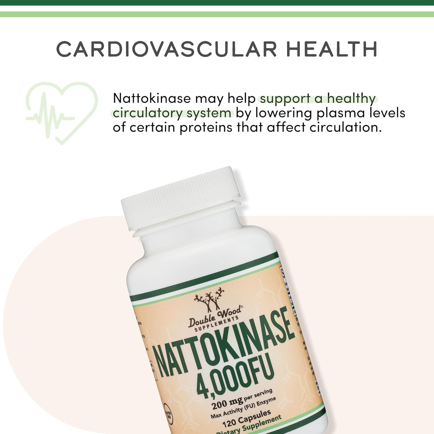 Nattokinase Supplement 4,000 FU Servings, 120 Capsules Derived from Japanese …
