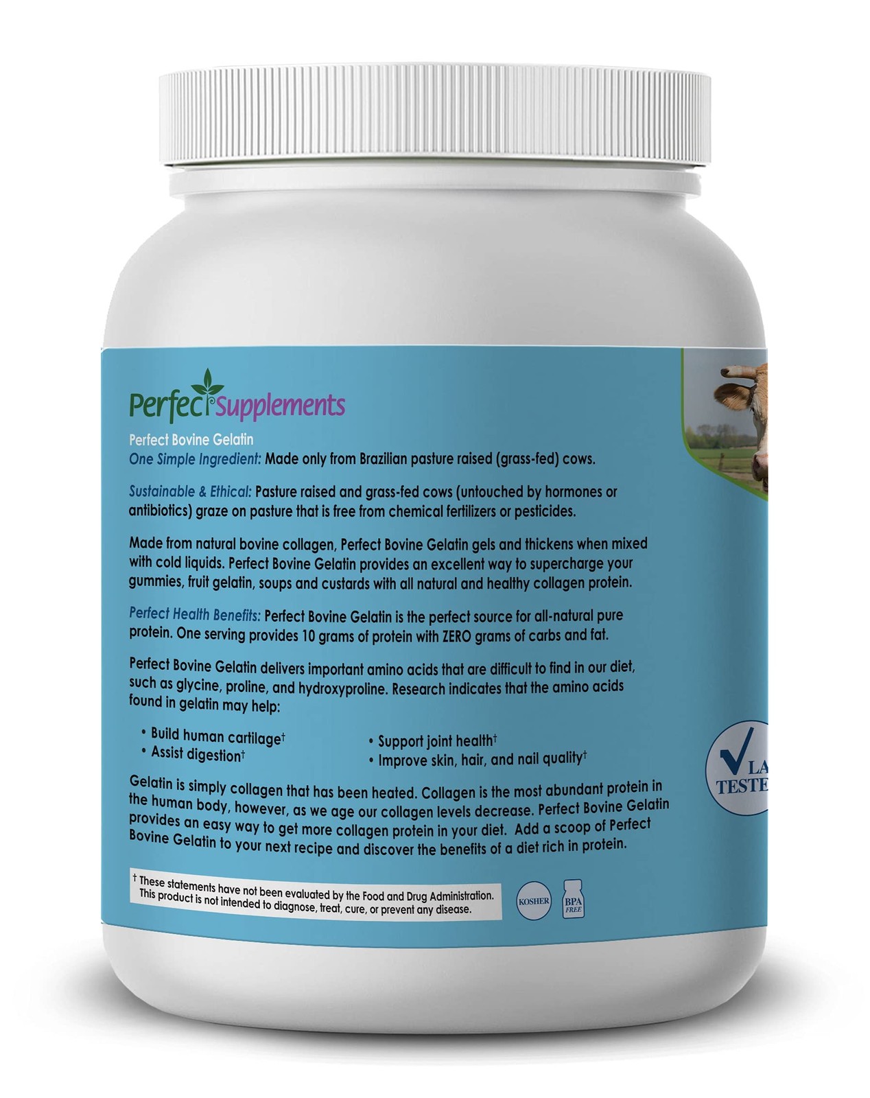 – Perfect Bovine Gelatin – 660 Grams – 100% Beef Gelatin Collagen Protein – S…