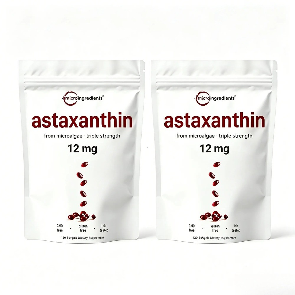 2-PCS Micro Ingredients Astaxanthin–Tanning Support, Easy to Swallow Softgels