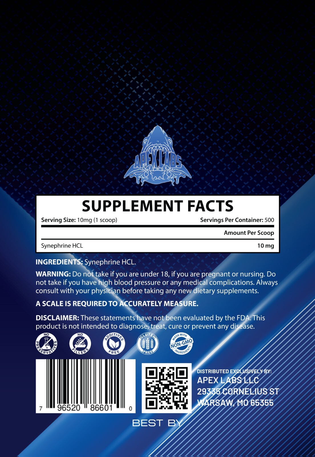 Synephrine HCL Powder 98% Fat Loss/weight loss/metabolism/energy Exp 01/27