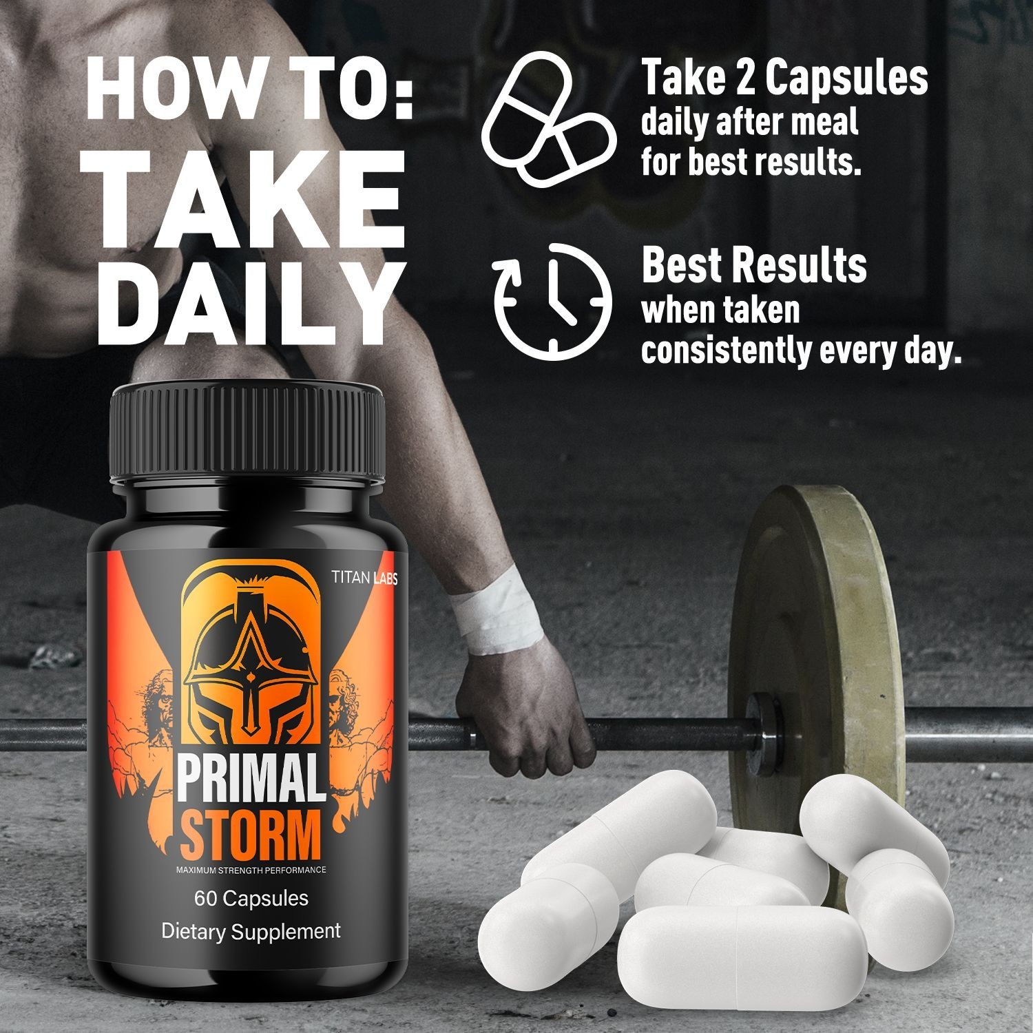 (1 Pack) Primal Storm Advanced Male Support Supplement PrimalStorm 60 Capsules