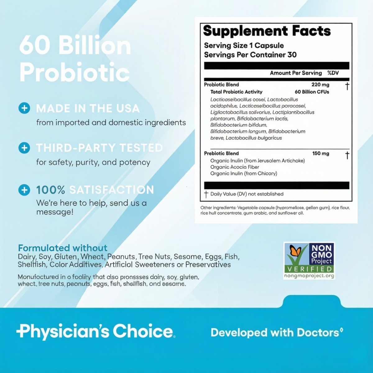 Physician’s Choice 60 Billion Probiotic , Gut Digestive Immune Support