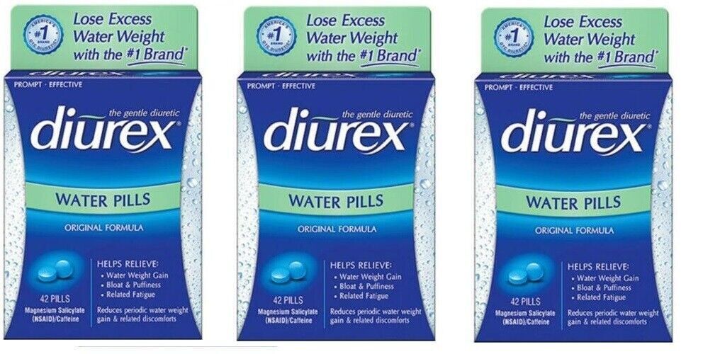 Diurex Water Pills with Caffeine – 42 tablets each *Three Pack*
