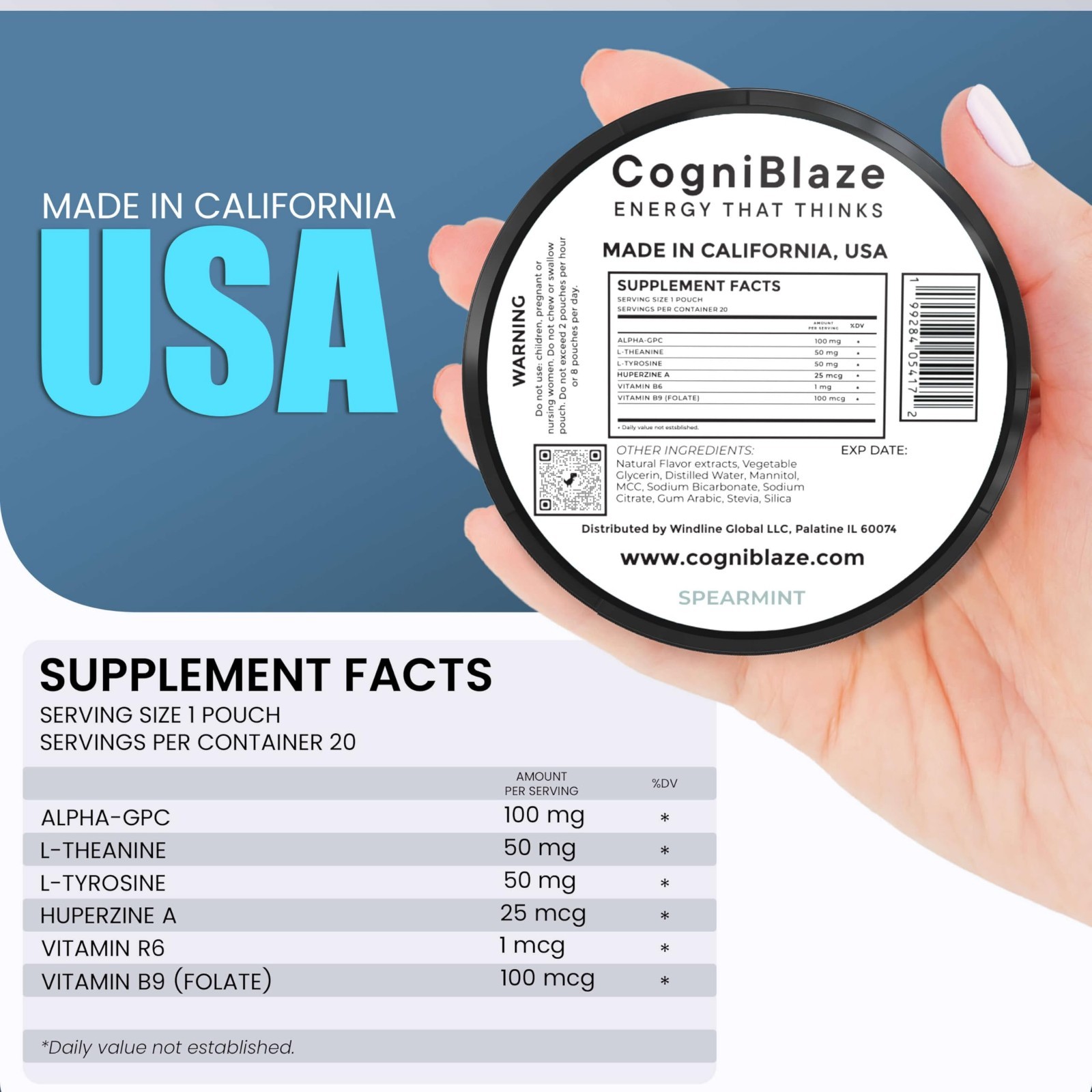Caffeine-Free Nootropic Pouches – 80 Focus & Clarity Pouches | Mental Energy Boo