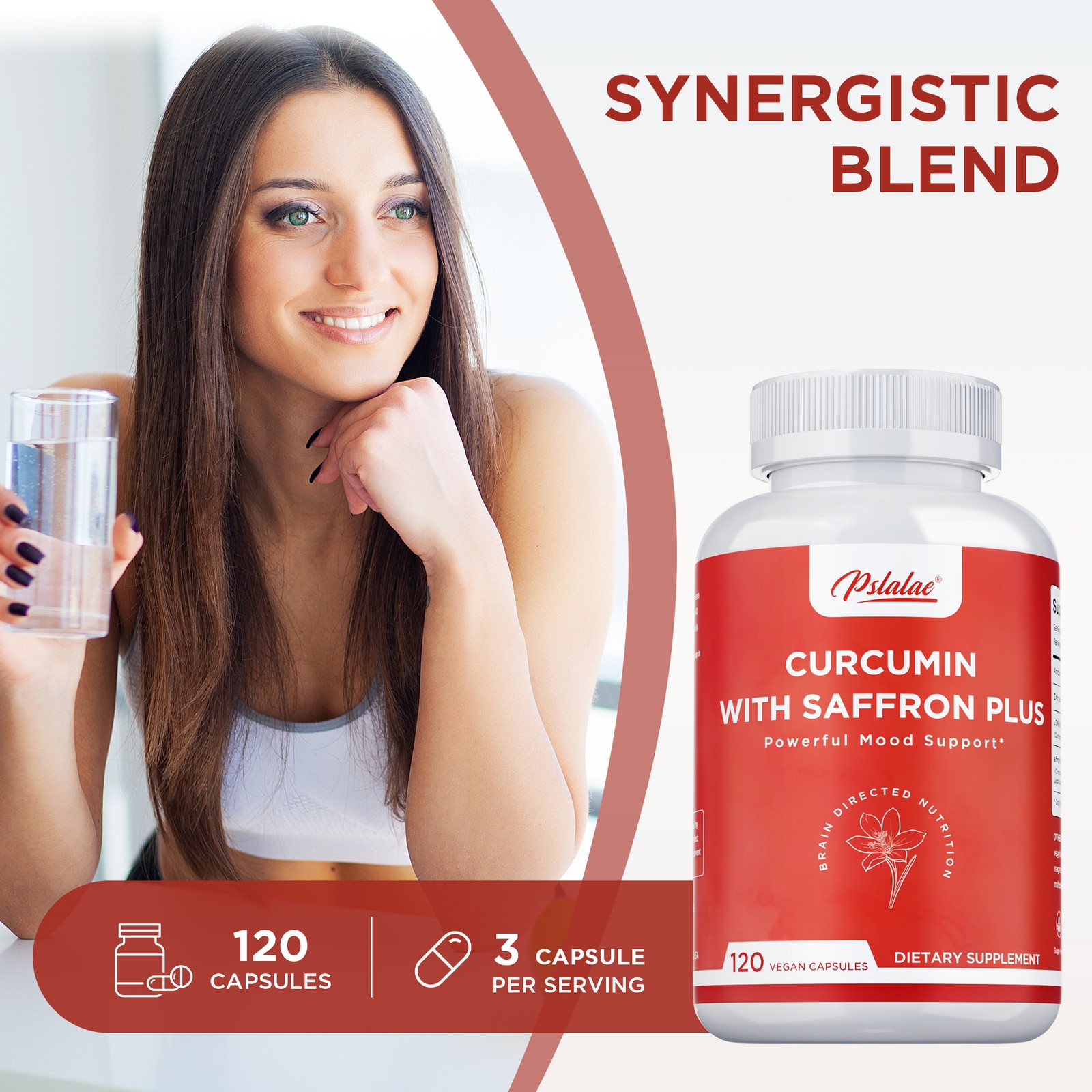 Curcumin with Saffron Capsules – Concentration & Relaxation Support Supplement