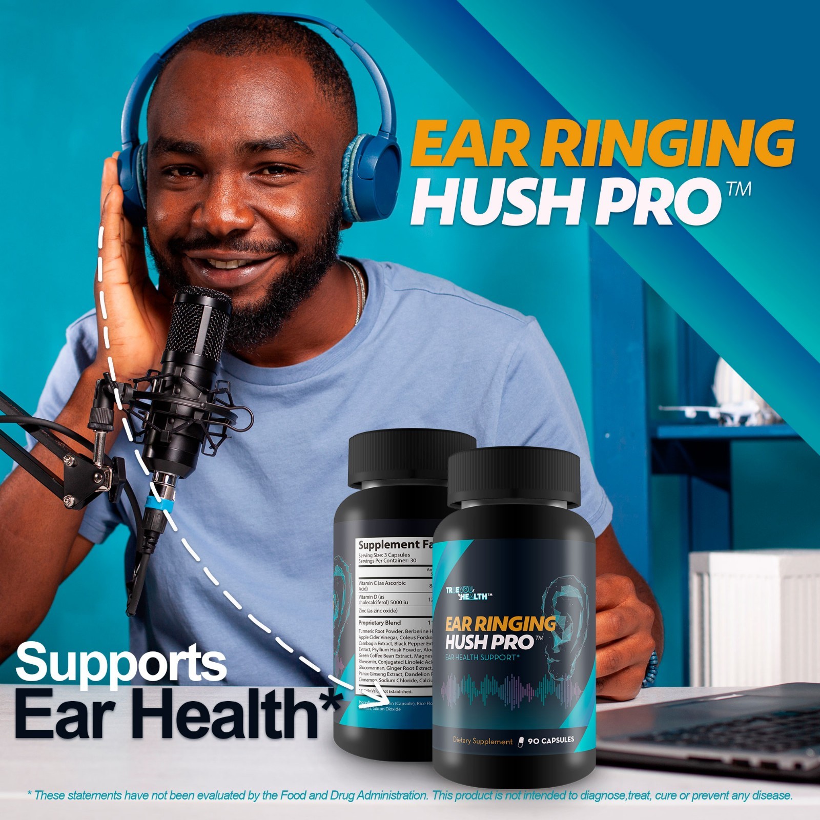 Ear Ringing Hush Pro – Tinnitus Relief for Ringing Ears – Hearing Support