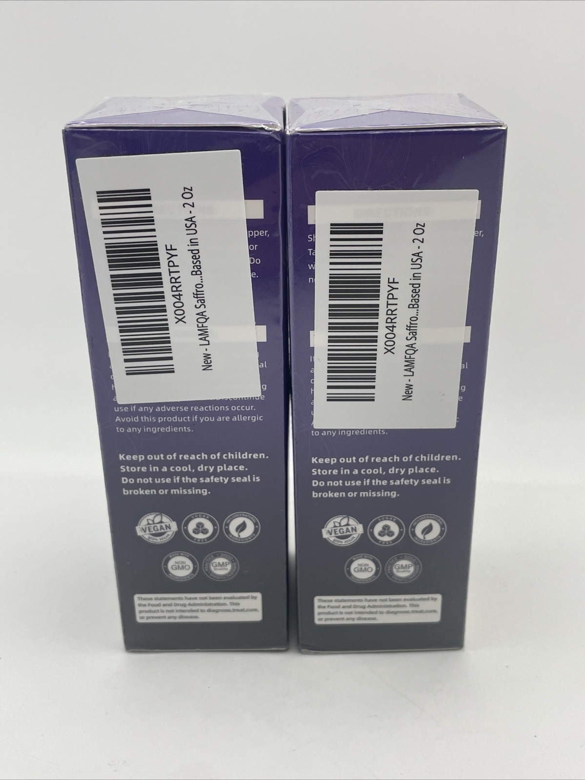 2 Pack LamFQA Saffron Extract Liquid Drops 2 Fl Oz Focus Mood Vision Supplement