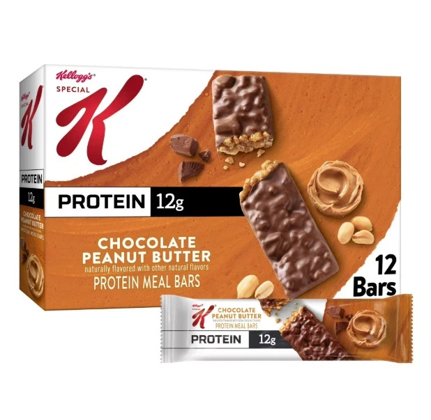 Special K Bar Chocolate Peanut Butter Chewy Protein Meal Bars, 12g Protein Snack