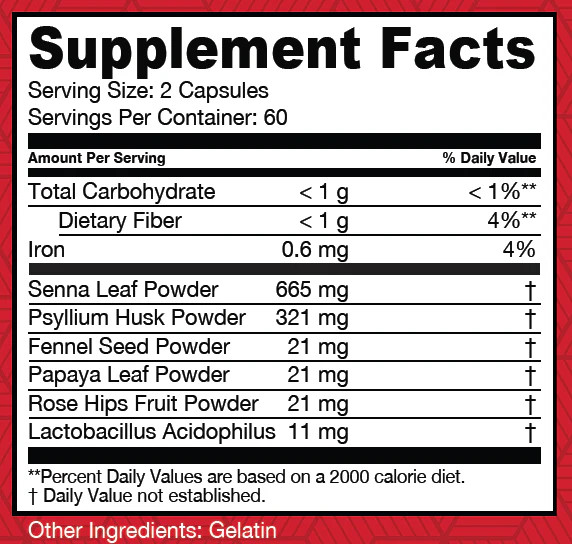 Health Plus Super Colon Cleanse Capsules Gentle Internal Detox 120 Count