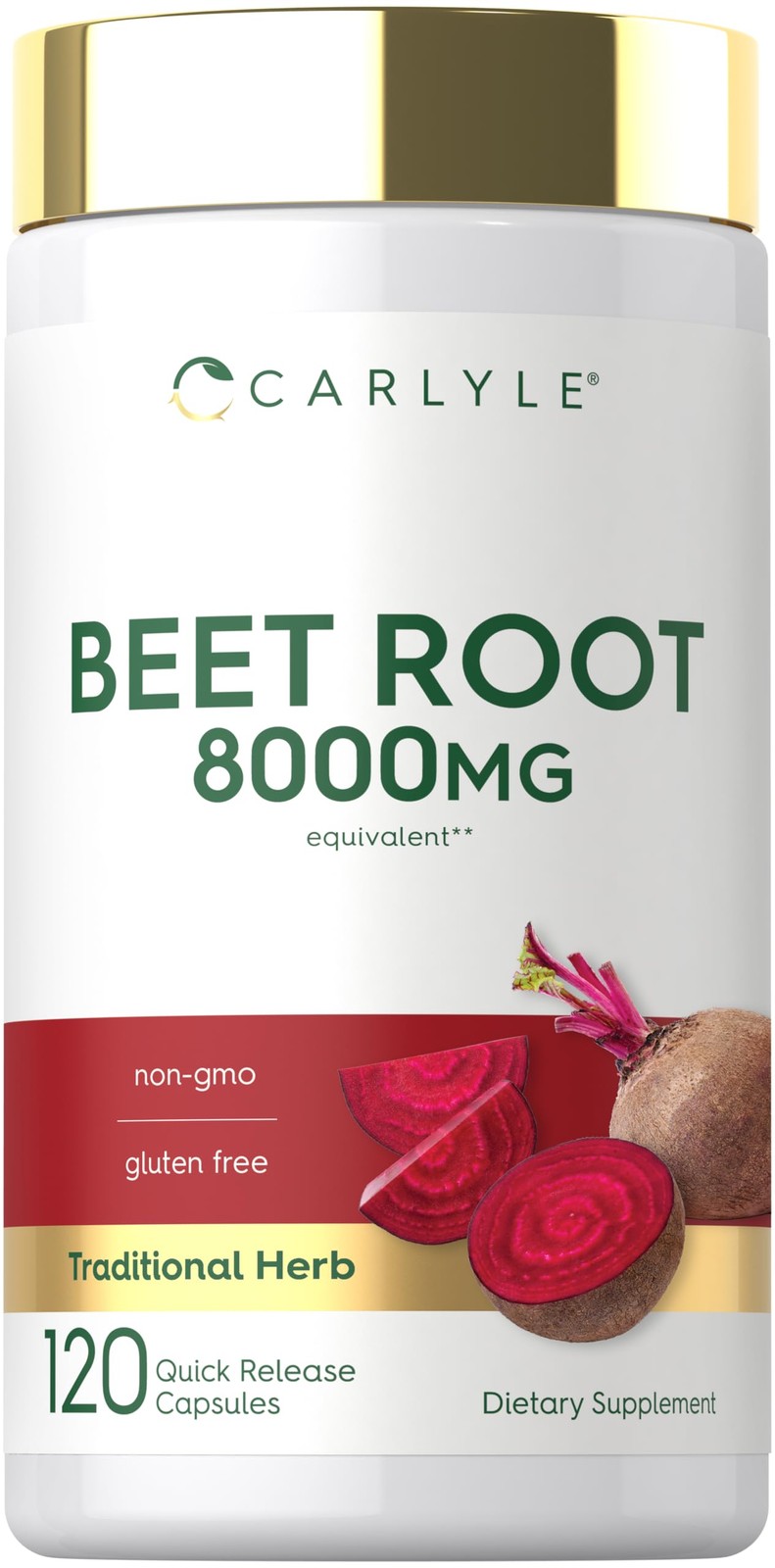 Carlyle Beet Root Capsules | 120 Count | Quick Release Capsules | Non-GMO a