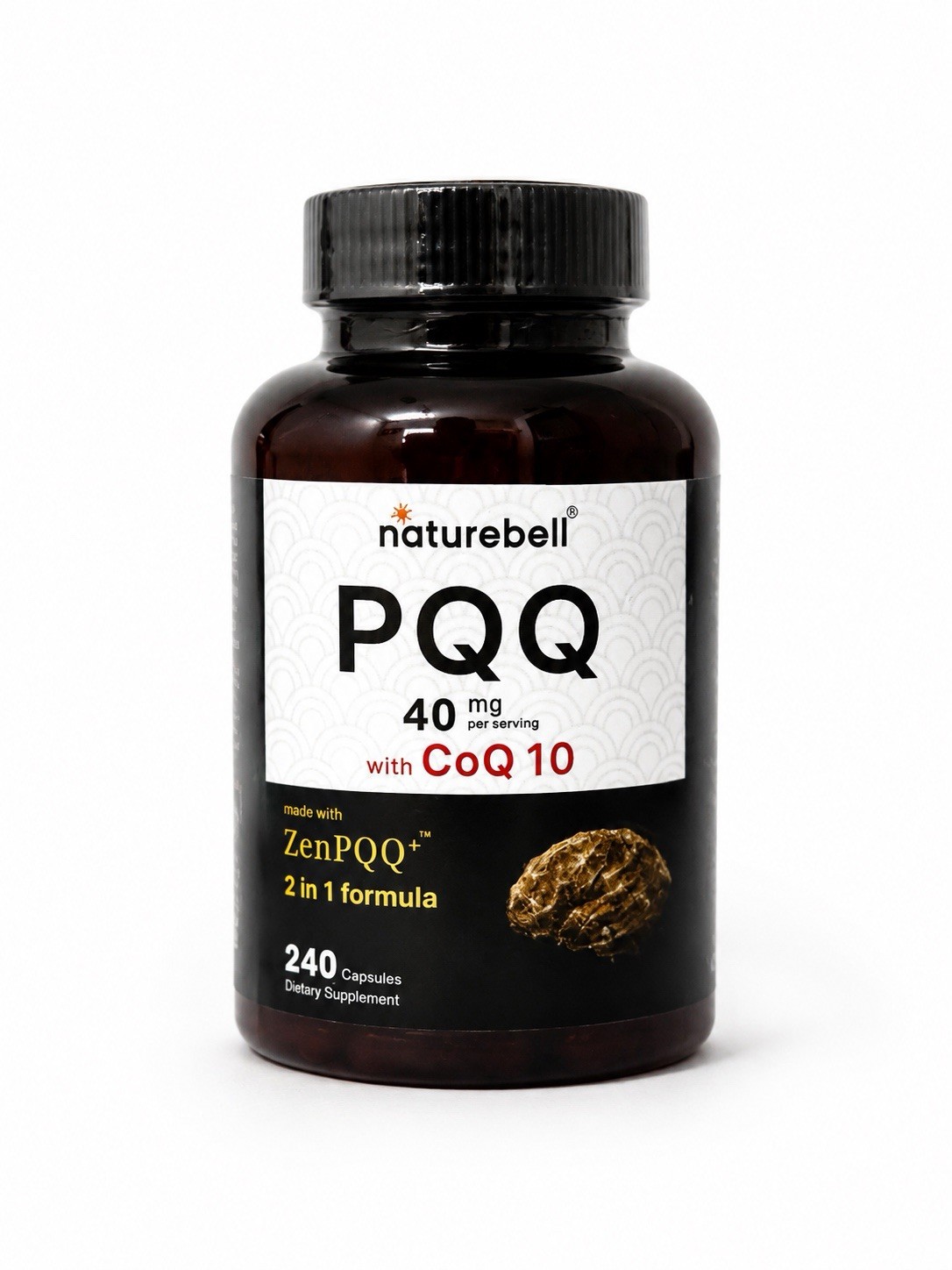 NatureBell PQQ 40mg CoQ10 240 Capsules ZenPQQ Energy Focus Support