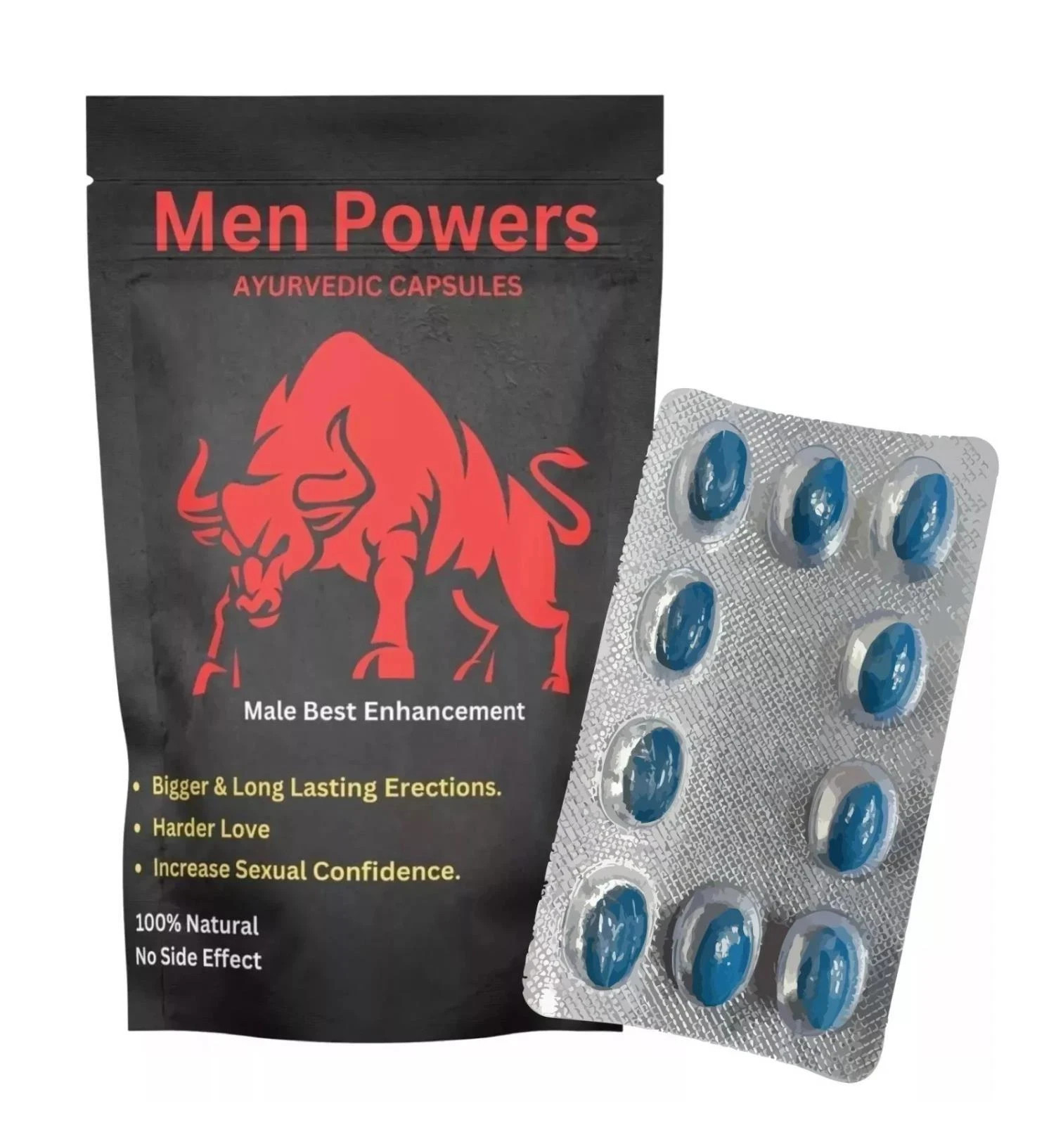 Men Power 100% Herbal Softgel capsules for Men’s Stamina & Performance-10 Caps