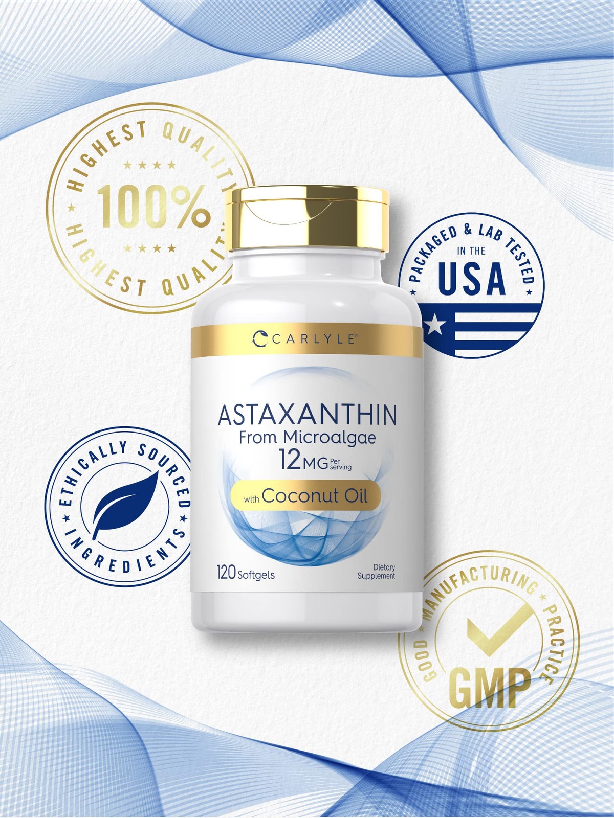 Astaxanthin 12Mg Softgels | 120 Count | Non-Gmo Gluten Free