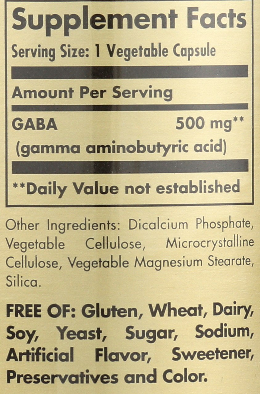 Solgar GABA 500mg 50 Vegetable Capsules