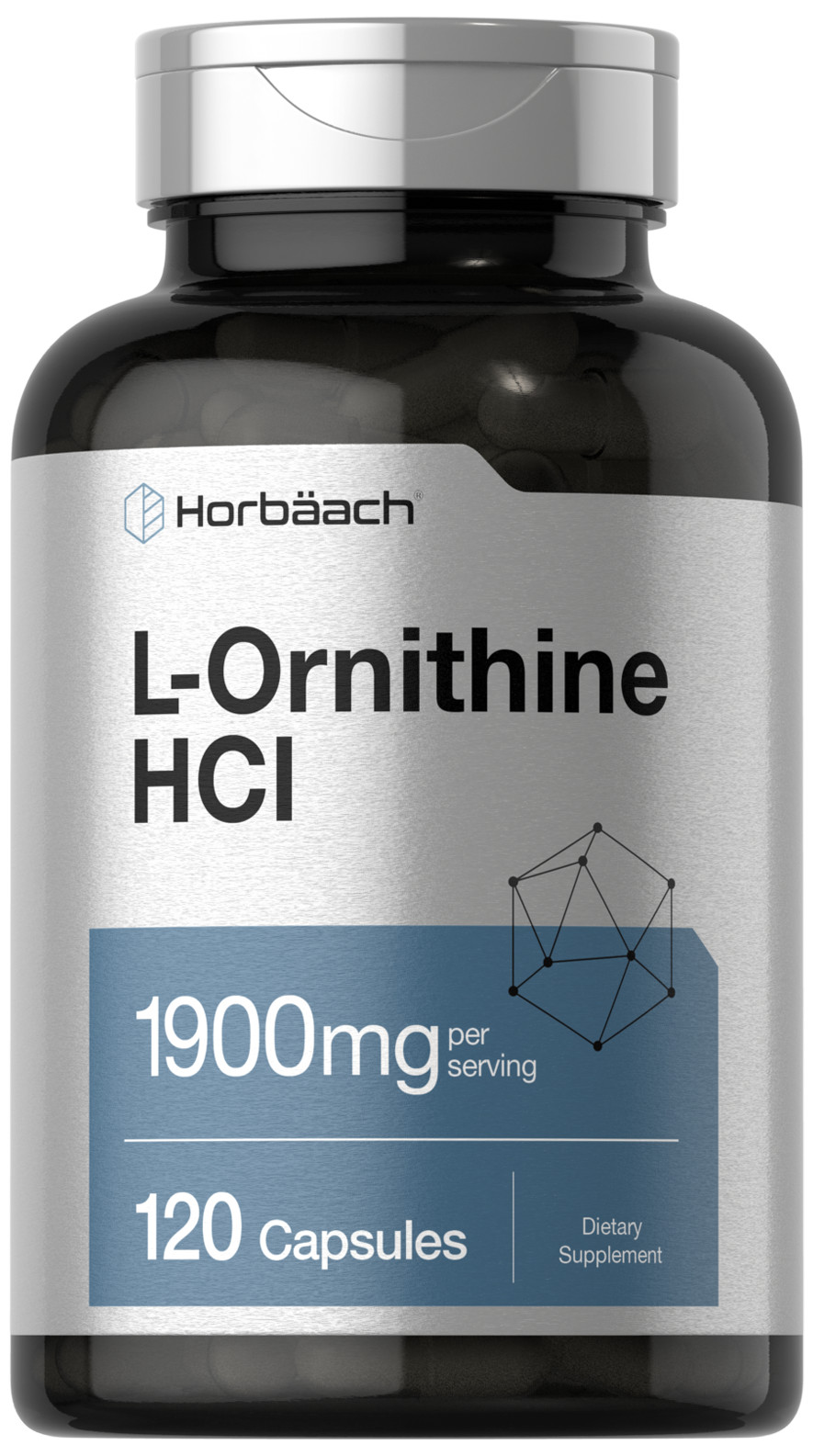 L Ornithine 120 Capsules | Non-GMO, Gluten Free Supplement | by Horbaach