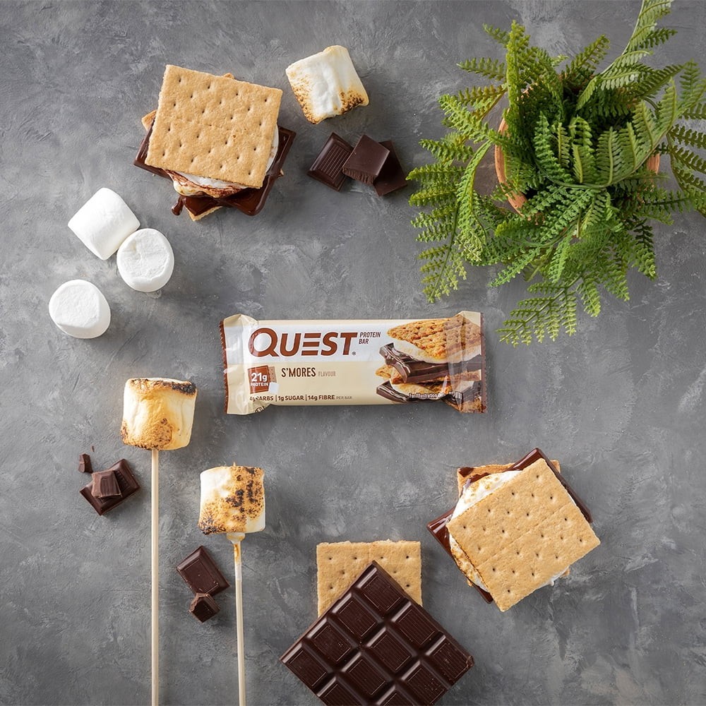 QUEST S’mores Protein Bars Natural Flavors- 4 Bars in a Box – 2 BOXES