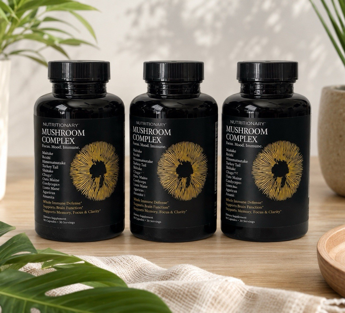 Lot of 3 Mushroom Complex Supplements 60 Capsules Each Exp 01/2028