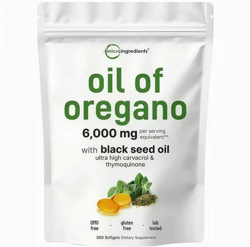 Micro Seed Oil Of 6000mg Oregano, Containing Black 300 Oil Ingredients Softgels