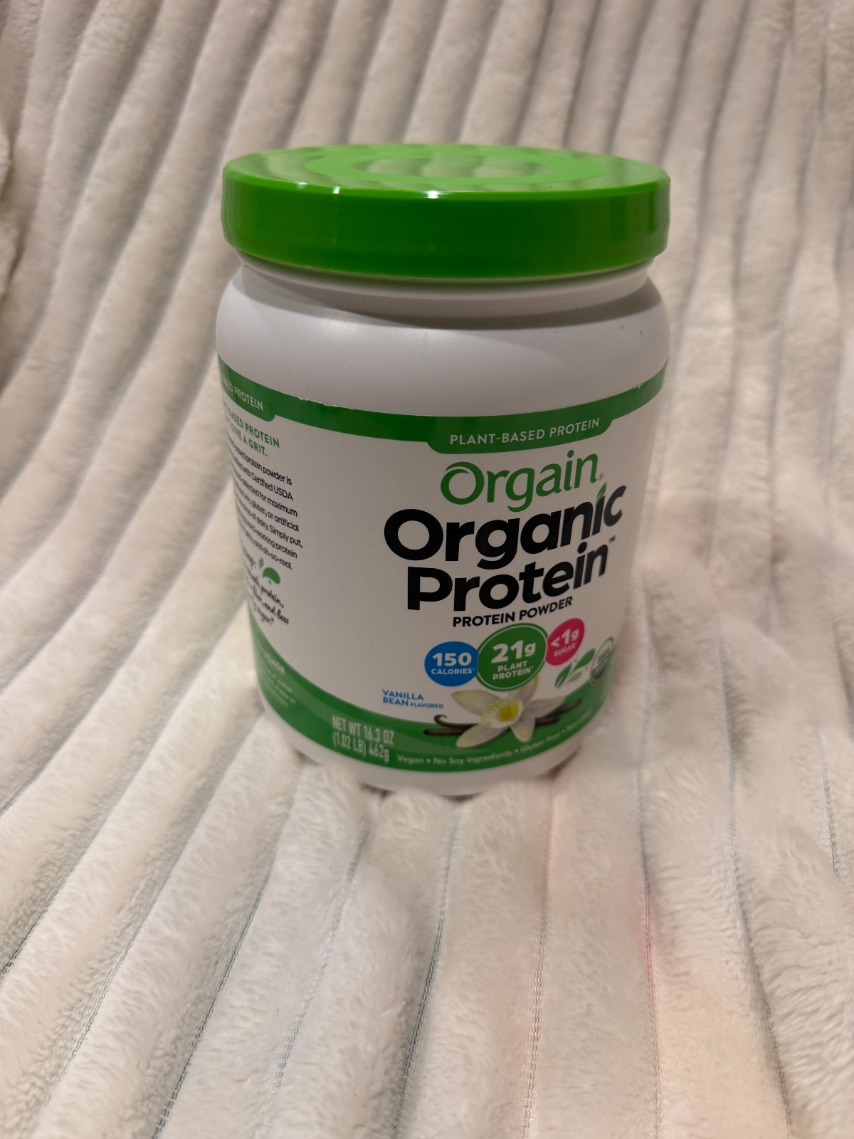 Orgain Organic Vegan Protein Powder, Vanilla Bean -21g Plant Protein, 1.02 lb