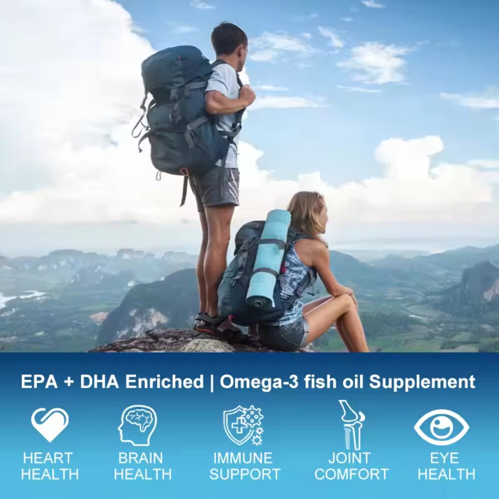 3x Strength EPA & DHA Omega 3 Fish Oil 3600mg, Highest Potency, 4 × 60 Capsules