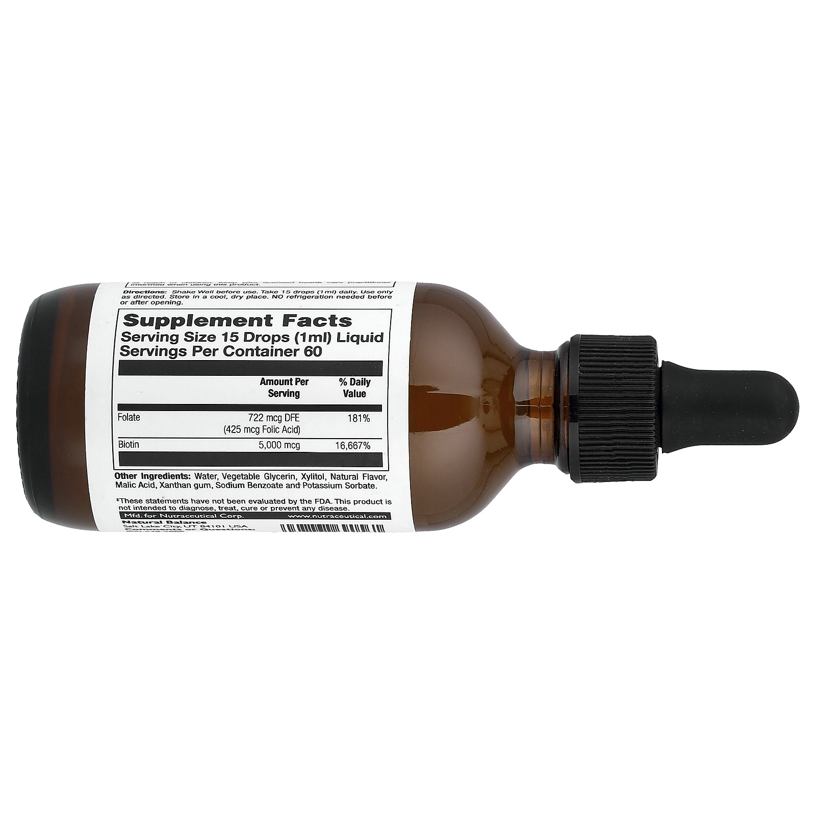 Liquid Biotin, Radiant Essential Support, 2 fl oz (60 ml)