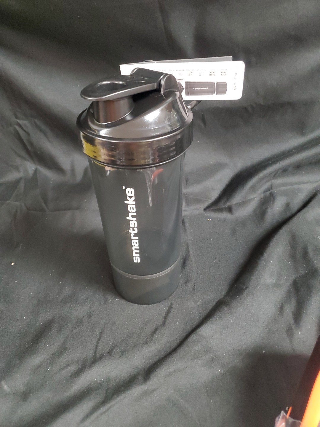 Smartshake Original2Go ONE Shaker Bottle Clear Black 27oz W/ Dry Container NEW