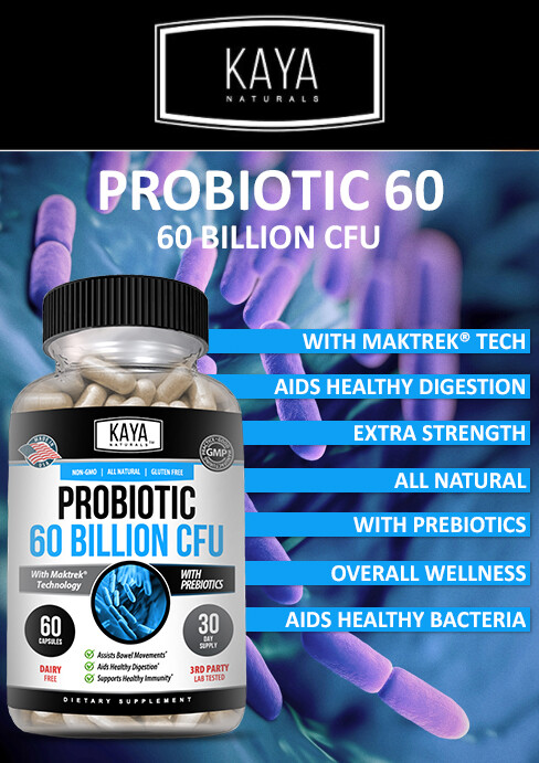Probiotic 60 Billion with Prebiotics, Immune Function, Healthy Digestion 60 Ct
