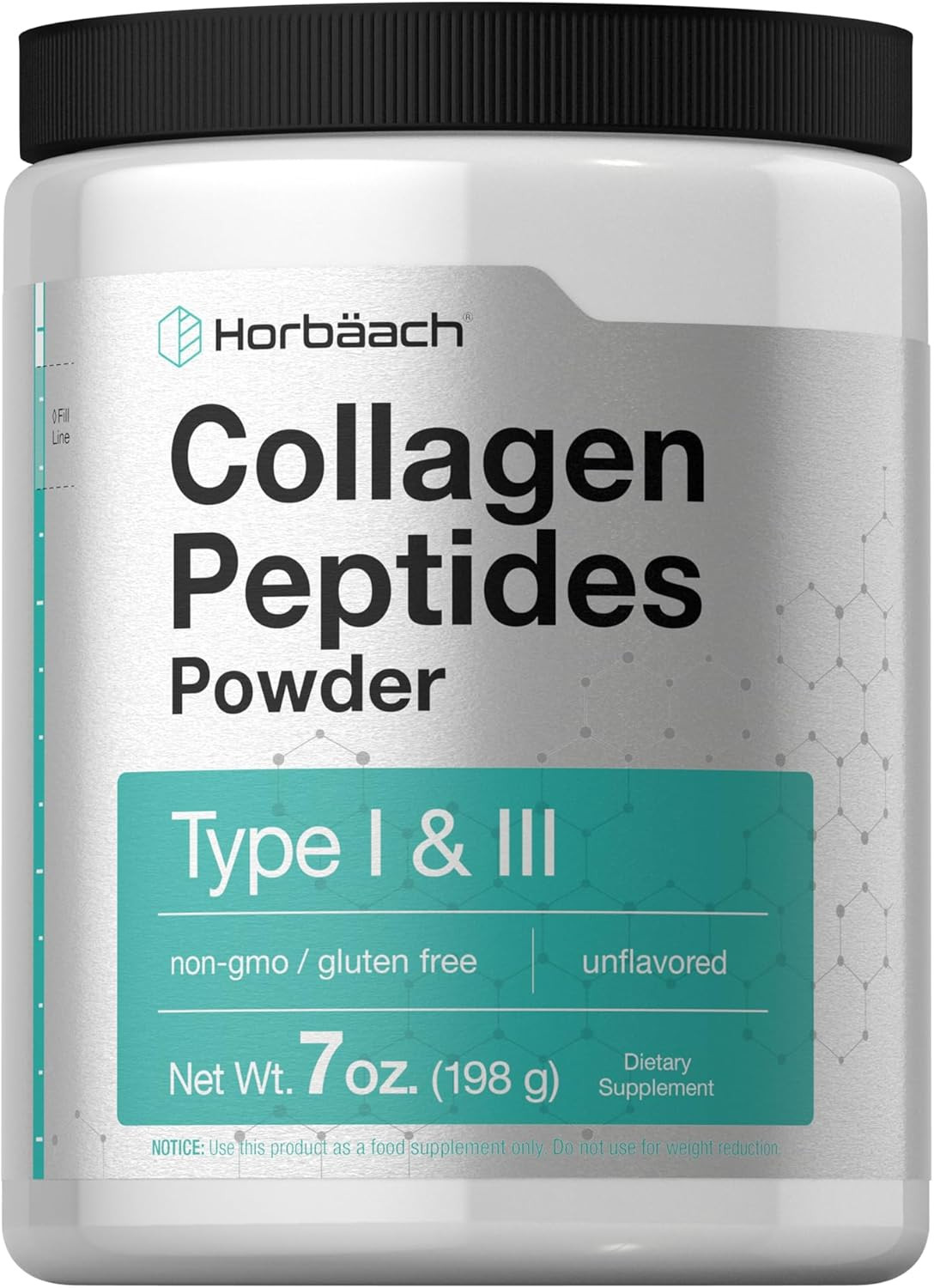 Collagen Peptides Powder 7oz | Type I & III | Grass-Fed |Keto & Paleo,Unflavored