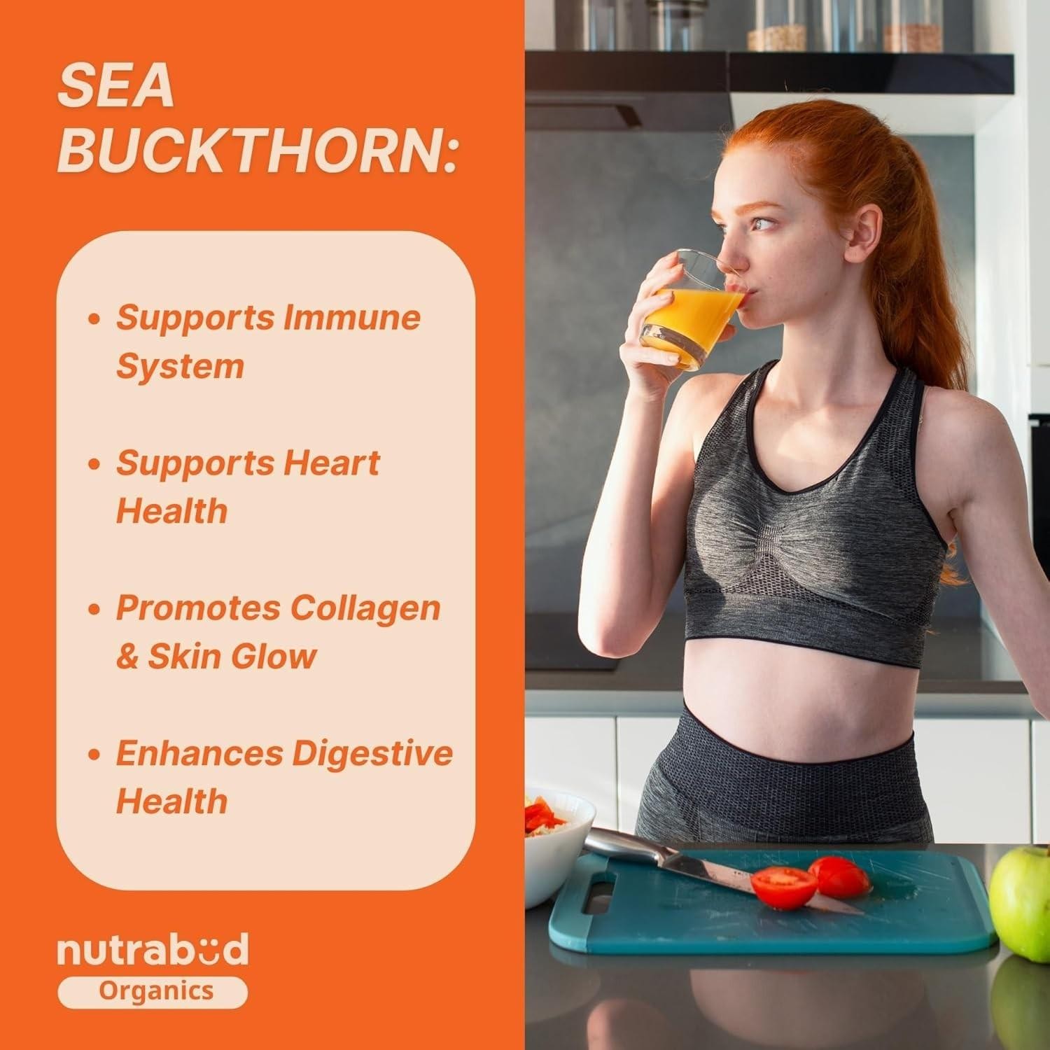 Nutrabud Himalayan Sea Buckthorn Berry Juice – 500 ml Vitamin C, Omega 3 6 7 9